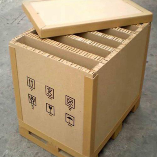 Caja tipo panal de cartón corrugado reforzado para maquinaria pesada