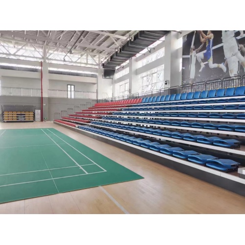 Manual front mounted folded stadium telescopic bleacher seat