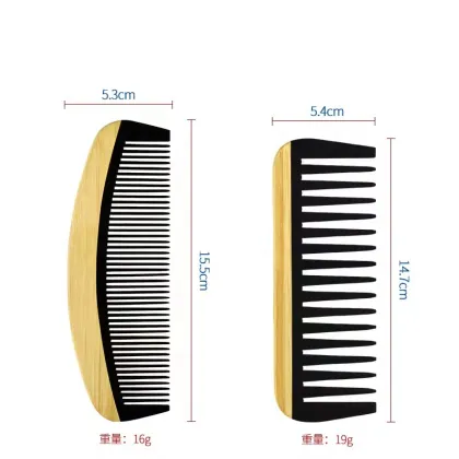 Hot Selling 100% Natural Black Buffalo Ox Horn Handmade Hair Comb | No Static | Wooden & Bamboo Wide Tooth Combs