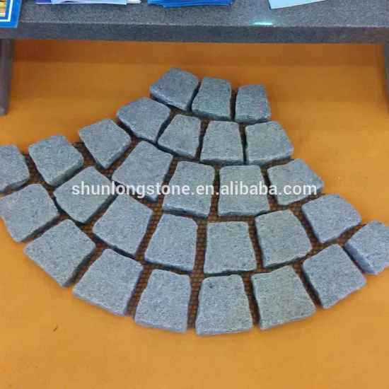 Dark grey granite cube stone,mesh paving stone,exterior stone