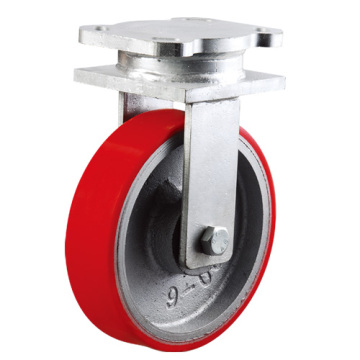 Heavy Duty Cast Iron Trolley Casters - Factory Industrial PU Caster Wheels