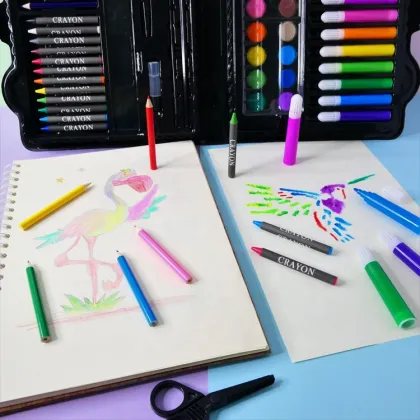 Kids Painting Art Stationery Set with Plastic Box