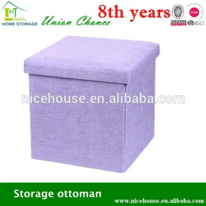 Red faux linen fabric storage sex furniture ottoman