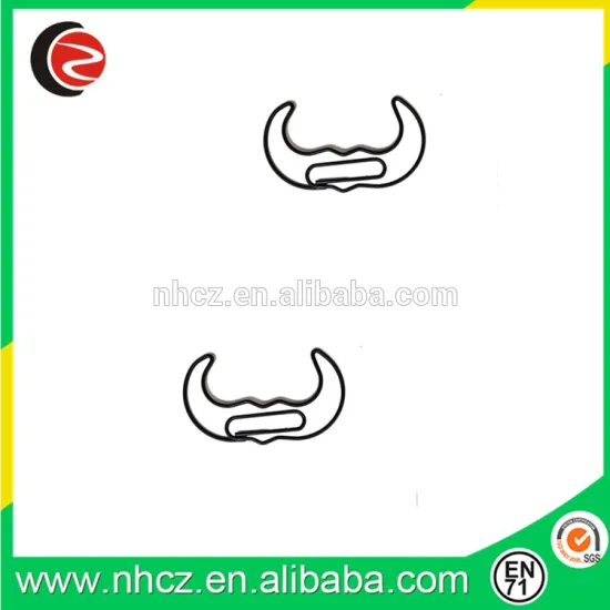 Black Mustache Shaped Paper Clips