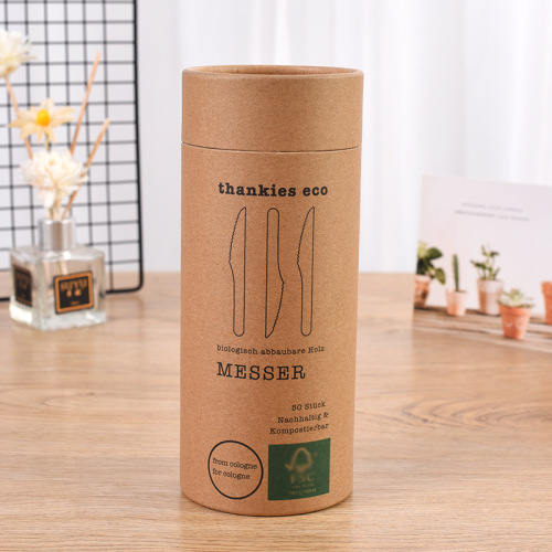 Recycled Paper Tableware Knives and Forks Packaging Tube