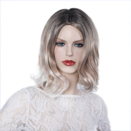 wholeasale lolita  wigs mix black with light brown and white and ombre all colours natural wave synthetic hair wigs for women