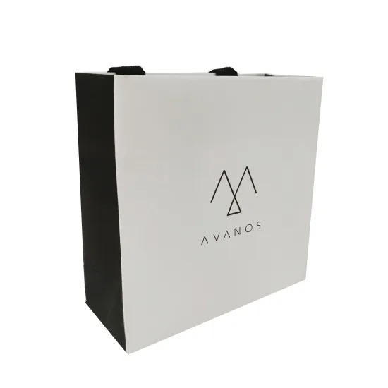 Recycle paper shopping bag with cotton handle