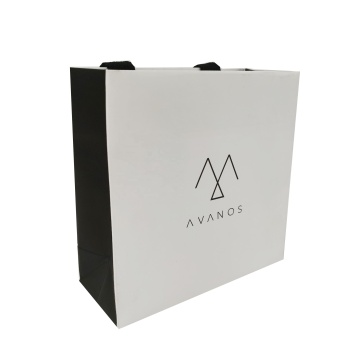Recycle paper shopping bag with cotton handle