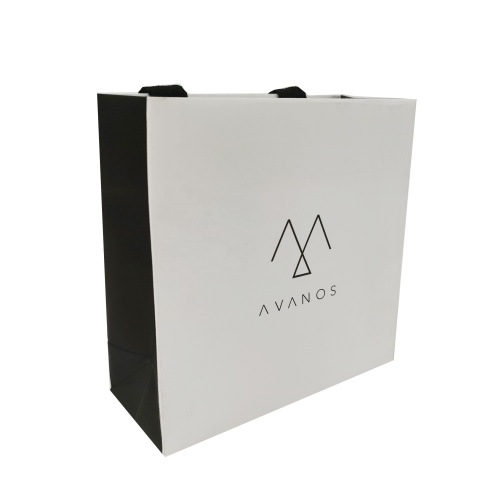 Recycle paper shopping bag with cotton handle