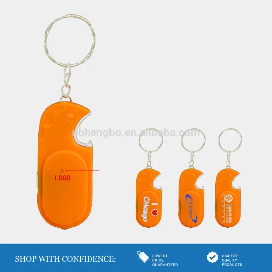 cheap plastic bright led bottle opener key chain