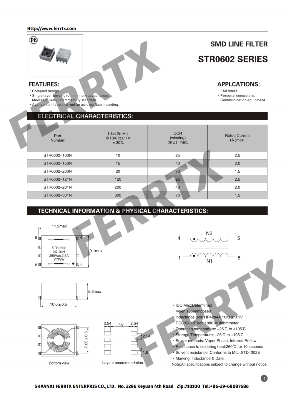 SMD Common Mode Chokes STR