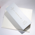 Silver Texture Paper Luxury Box Custom Gold Logo