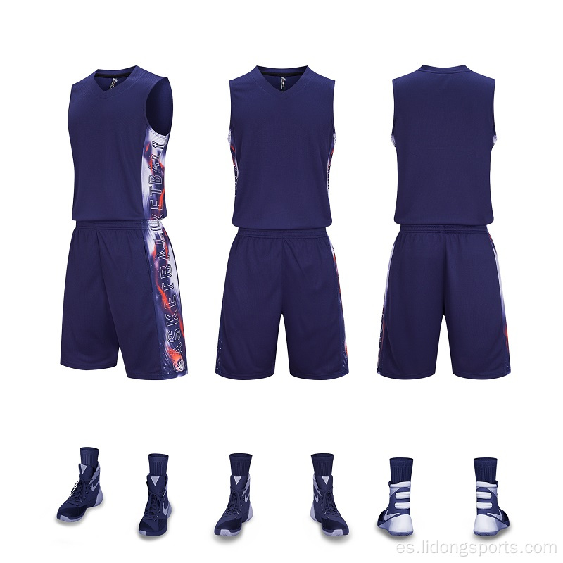 Set de uniforme de baloncesto de hombres personalizados ropa de baloncesto juvenil