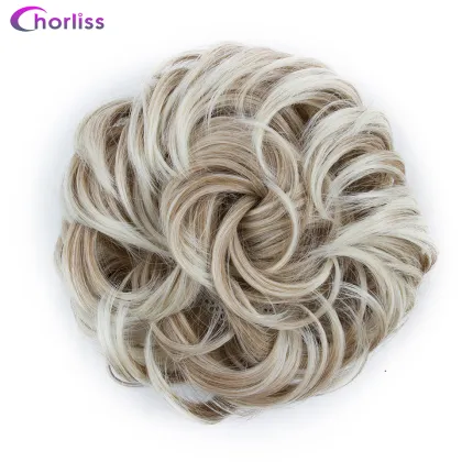 Wholesale Ombre Scrunchie Elegant Beauty Hair Bun Chignon Drawstring Wave Curly Synthetic Hair Chignon Bun For Women