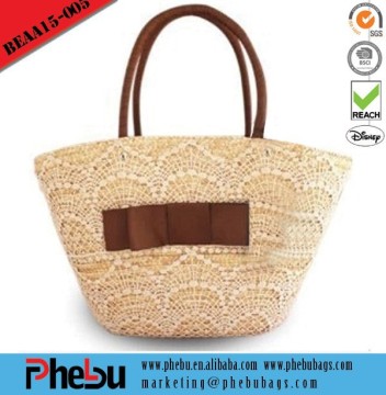Colorful fashion handmade woven straw beach bag