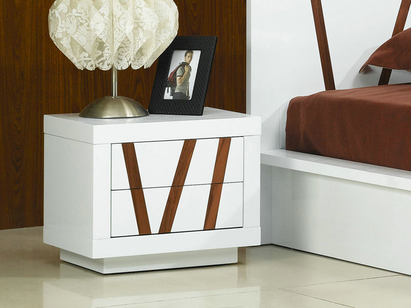 Disen white high gloss bedroom night stand