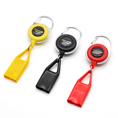Durable Leather ID Card Badge Holder Keychain