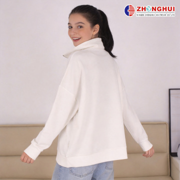 เสื้อฮู้ด Oatmeal White French Terry