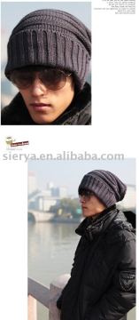 men's wool knitted baggy hat