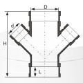 Drenagem Din Upvc Reduzindo Y-cross Cinza Cor