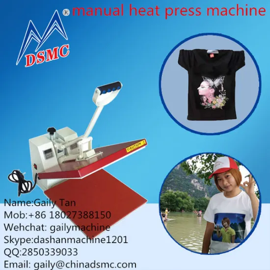 2016 newest clothing manual heat press machine 38*38cm