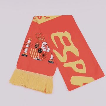 Anpassat tryck Satin Football Club Fans Soccer Scarf