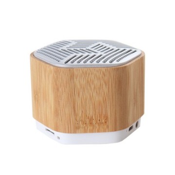 Haut-parleur Bluetooth en bois 5W avec lumière LED, haut-parleur radio FM sans fil portable avec super basse