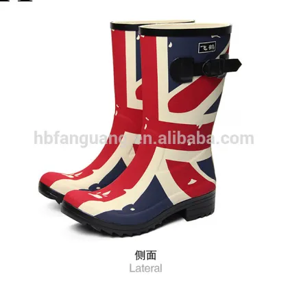women short rubber rain boots