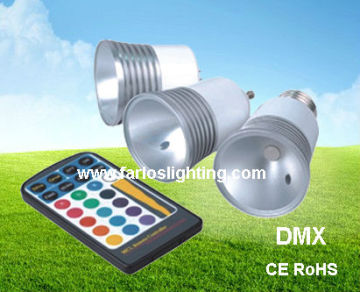 RGB led lamp with controller, G5.3/GU10/E27 socket