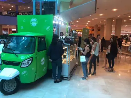 Hanyi Piaggio Ape Electric Tricycle Food Truck for Ice Cream Sales