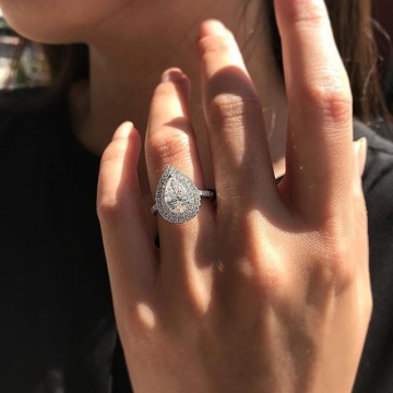 Women's Square Diamond Ring with Topaz - Unisex Zircon Jewelry Set