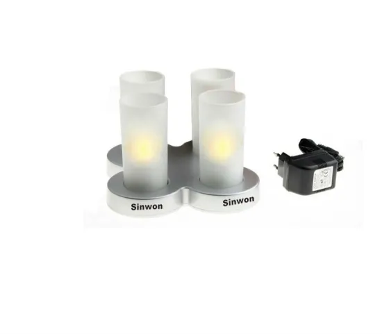 SET OF 4 LEDS ECO Candles Tea light with charger