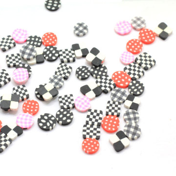 Multiple Styles Round Square Grid Shaped Polymer Clay Slice for Scrapbook Decoration Nail Art Hair Accessories