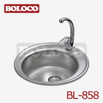 East Europe Middle&amp;low Polish/satin/ele-pearl Single Bowl One Piece Round Kitchen Basin 304# 201# Bl-858 
