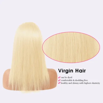 VIYA Blonde 613 4X4' Lace Closure Human Hair Wigs 150% Density