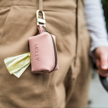 Leather Dog Pet Poop Holder waste bag dispenser