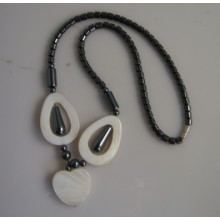 Collier de coquille de perle d&#39;hématite