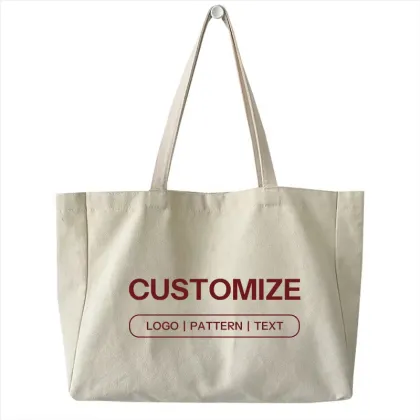 Minimalist Durable Fashion Large Custom Canvas Shopping Bag