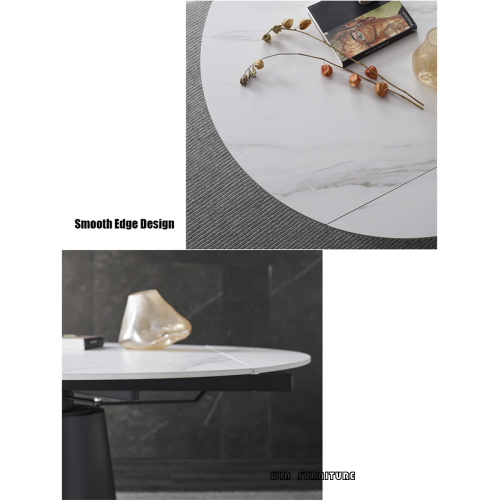 Rock Slate Plate extendable Dining Table Set