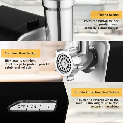 2200W Fufu Blender Machine: Meat Shredder, Sausage Maker, and Electric Meat Grinder