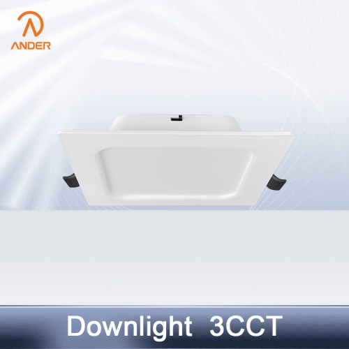 Downlight LED cuadrado ajustable de alto brillo 3CCT