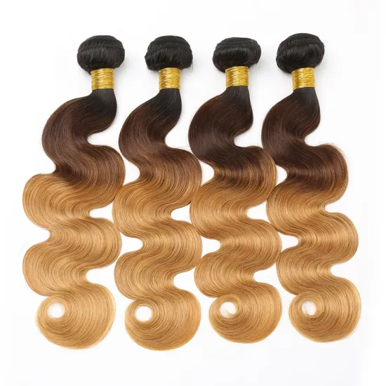 Wholesale Ombre Hair Bundles Body Wave T1B/4/27 30 613# Brazilian Hair Weave Bundles 3 Tone Blonde Human Hair Bundles