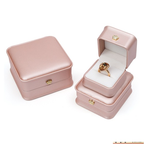 Elegant Rose Gold Crown Pu Leather Jewelry Box