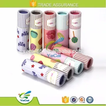 Fancy cosmetic customized push up paper tubes lip balm