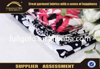 Top Grade 95%Polyester 5%Spendex Women's Clothing Fashion Fabric Filament Yarn Jacquard Printing Fabric