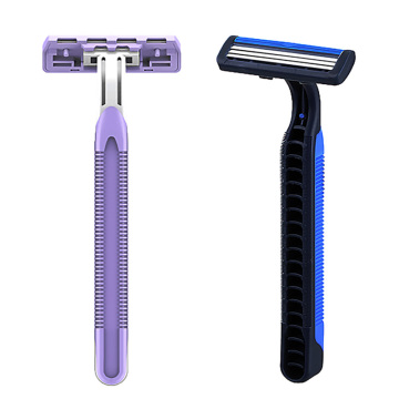 Top Selling High-Quality Three-Blade Razor with Rubber Handle