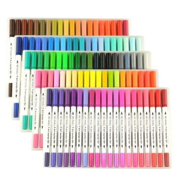 12-100 Farben Dual Tipps ungiftige Aquarellpinselmarkierungen mit Logo