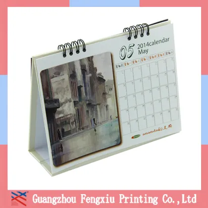 folding paper desk calendar hot stamping surface finish printing paper style calendar China cheap desk calendar printing