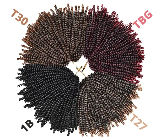 Alileader 100g/pack 4 Colors Spring Curl Hair Extensions Synthetic Braids Crochet For Women