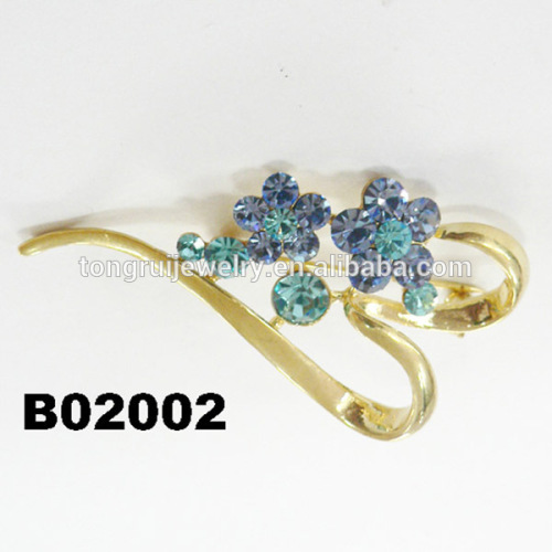 Fancy handmade crystal ribbon flower brooch